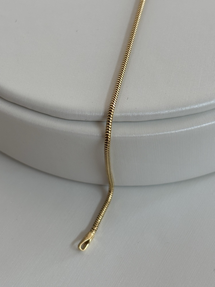 צמיד זהב צהוב 14K עדין בסגנון נחש גמיש